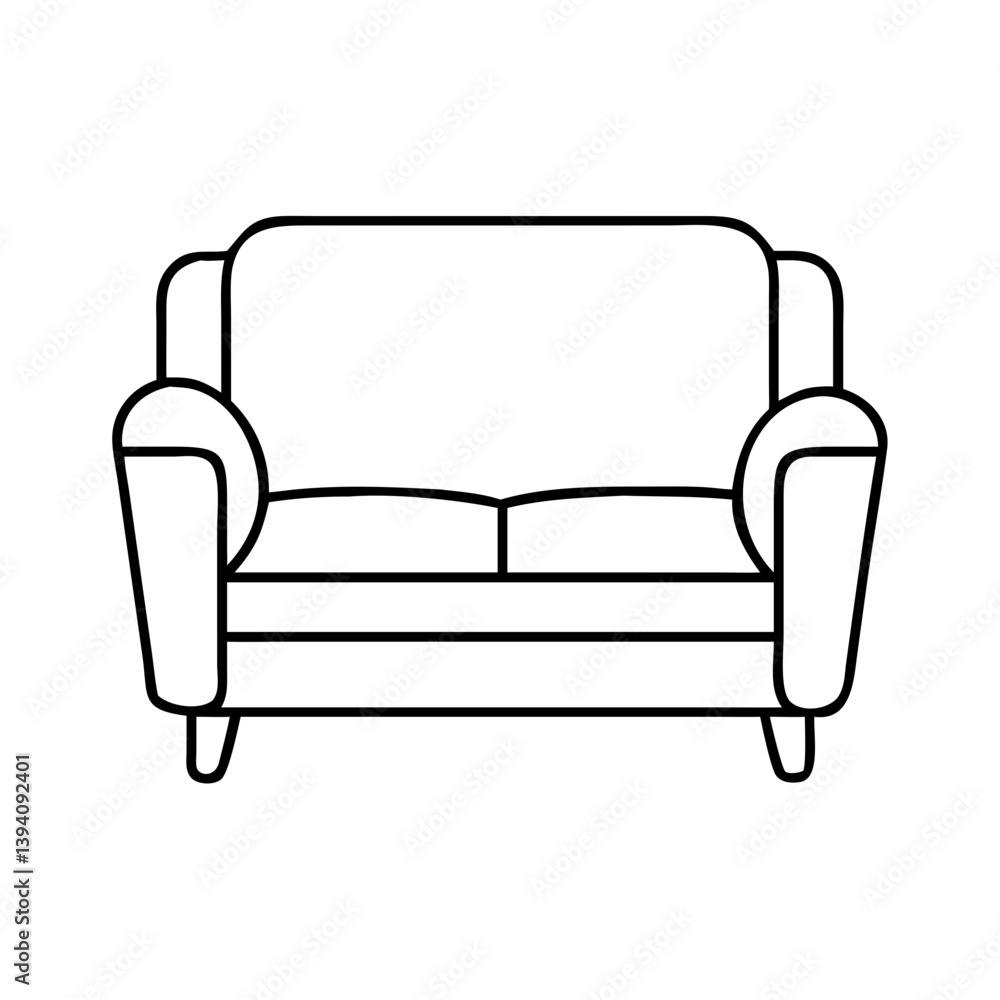 loveseat icon, loveseat line art - simple line art of loveseat, perfect for loveseat logos and icons loveseat icon, loveseat line art - simple line art of loveseat, perfect for loveseat logos and icons