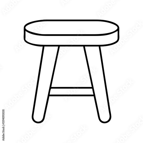 stool icon, stool line art - simple line art of stool, perfect for stool logos and icons