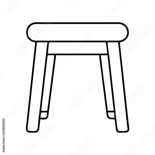 stool icon, stool line art - simple line art of stool, perfect for stool logos and icons