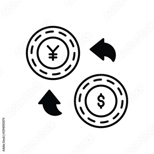 Currency Exchange icon vector stock illustration