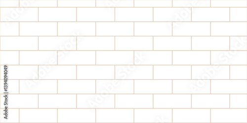 Abstract bathroom wall and floor brick wall texture background. white brick vector illustration texture of the wall with masonry Bricks laid in rows background.	
