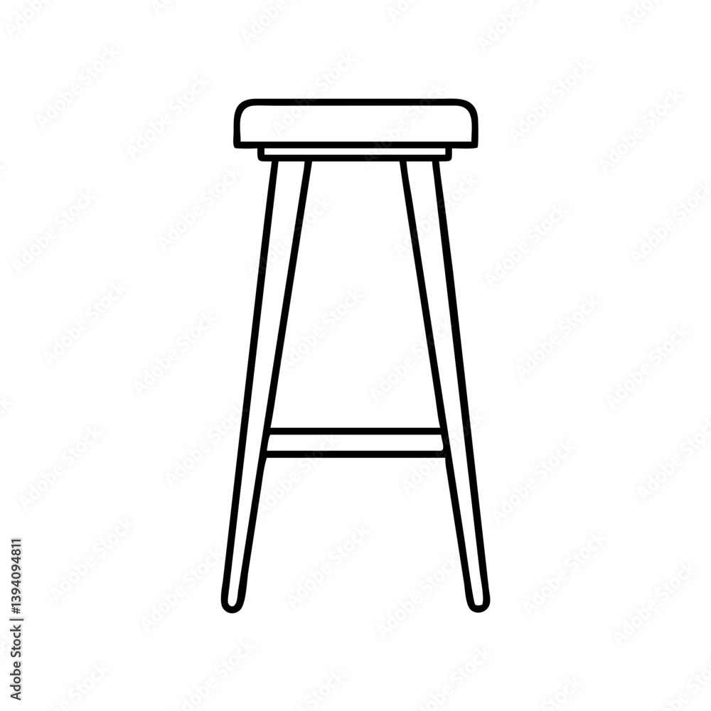 bar stool icon, bar stool line art - simple line art of bar stool, perfect for bar stool logos and icons bar stool icon, bar stool line art - simple line art of bar stool, perfect for bar stool logos and icons