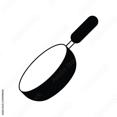 wok glyph outline icon with white background vector stock illustration