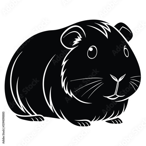 Black Silhouette of a Guinea Pig Minimal Design