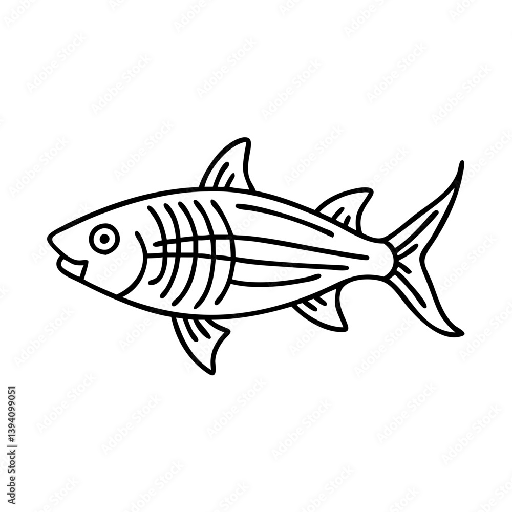 Fototapeta premium bonefish icon, bonefish line art - simple line art of bonefish, perfect for bonefish logos and icons