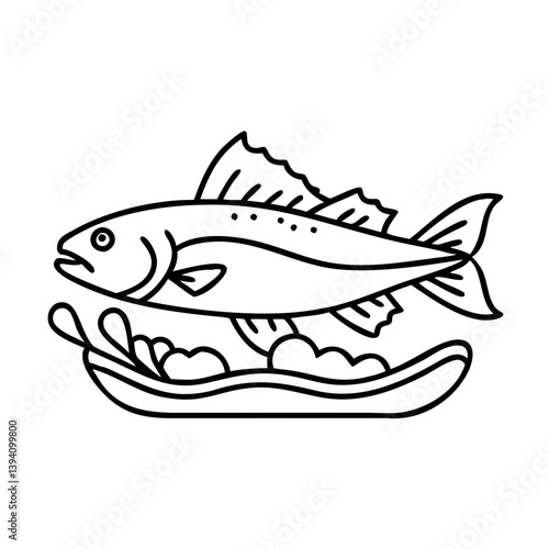 hake icon, hake line art - simple line art of hake, perfect for hake logos and icons