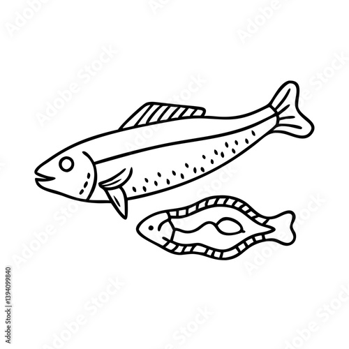 hake icon, hake line art - simple line art of hake, perfect for hake logos and icons