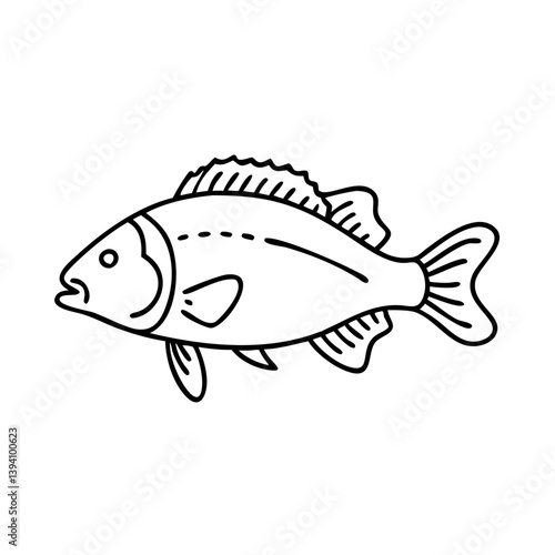 nile perch icon, nile perch line art - simple line art of nile perch, perfect for nile perch logos and icons