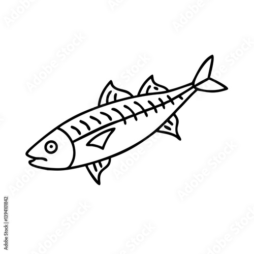spanish mackerel icon, spanish mackerel line art - simple line art of spanish mackerel, perfect for spanish mackerel logos and icons