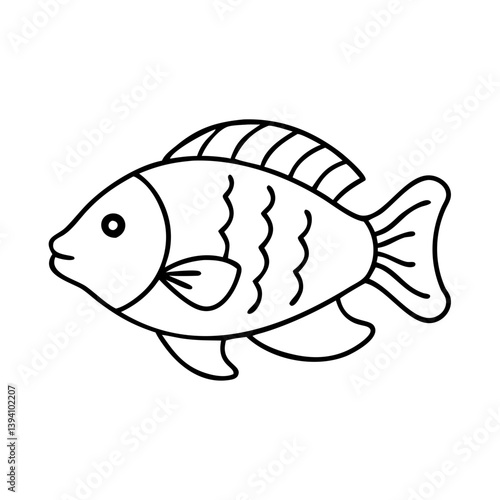tilapia icon, tilapia line art - simple line art of tilapia, perfect for tilapia logos and icons