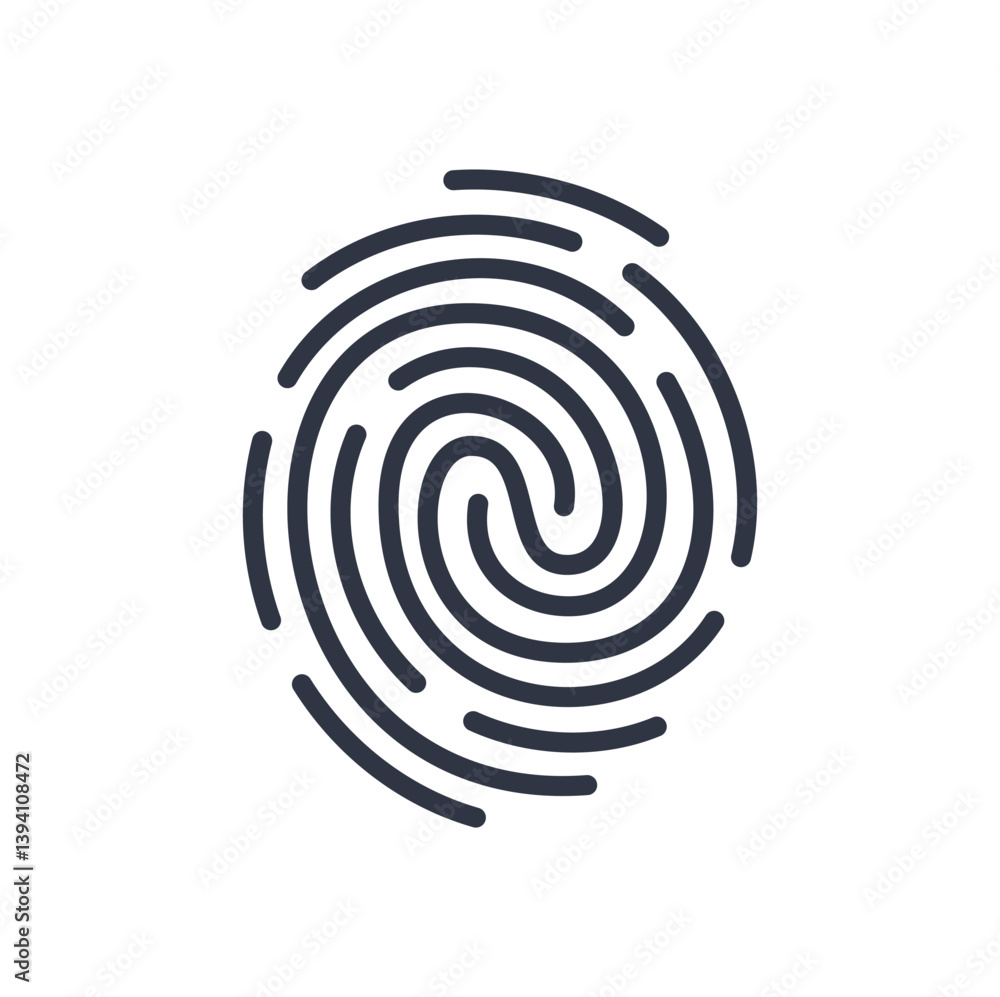 Fingerprint line icon. Editable Strokes. Vector illustration. Fingerprint line icon. Editable Strokes. Vector illustration.