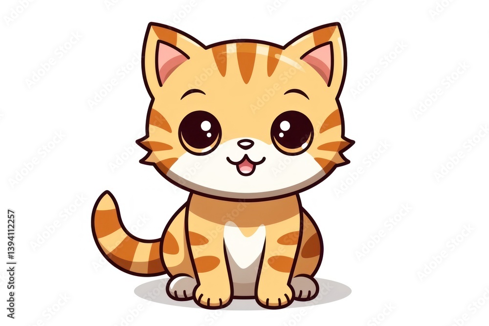 Fototapeta premium Tabby cat cartoon animal mammal.