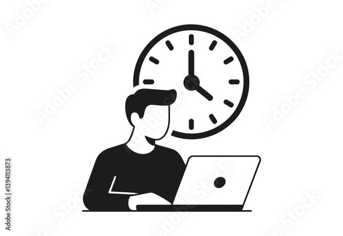 Deadline Balance Silhouette Icon of Modern Work