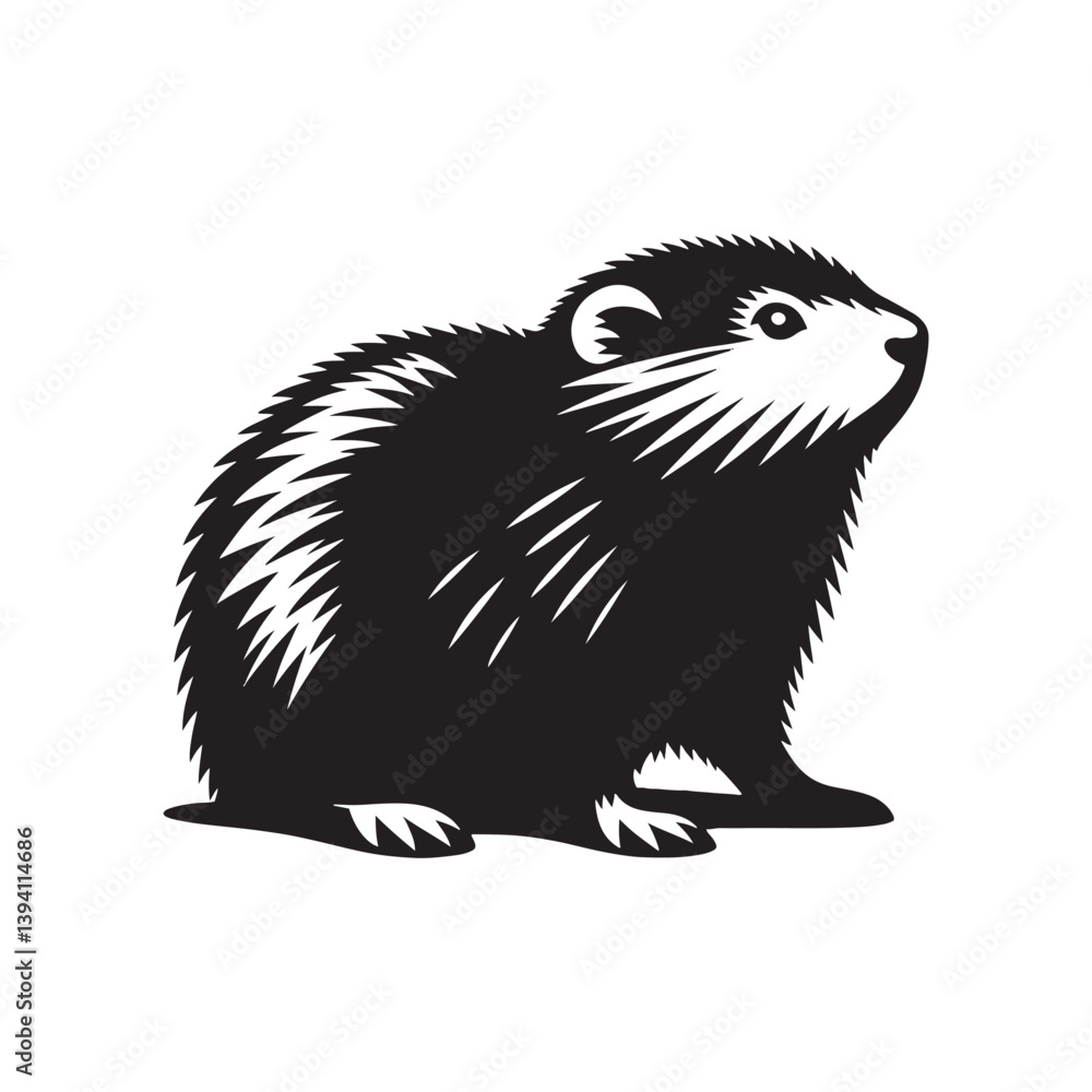 Lemming Silhouette - minimalist lemming vector - Illustration of lemming. Lemming Silhouette - minimalist lemming vector - Illustration of lemming.