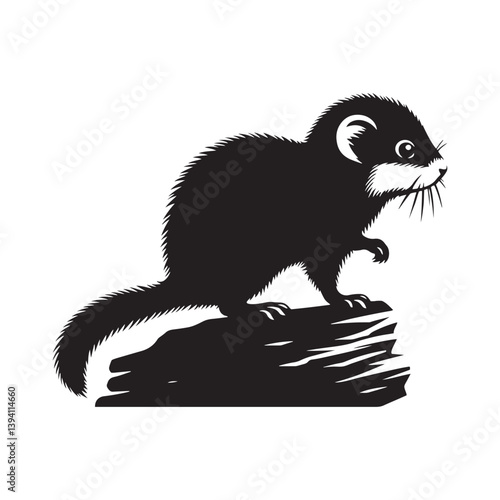 Lemming Silhouette - minimalist lemming vector - Illustration of lemming.