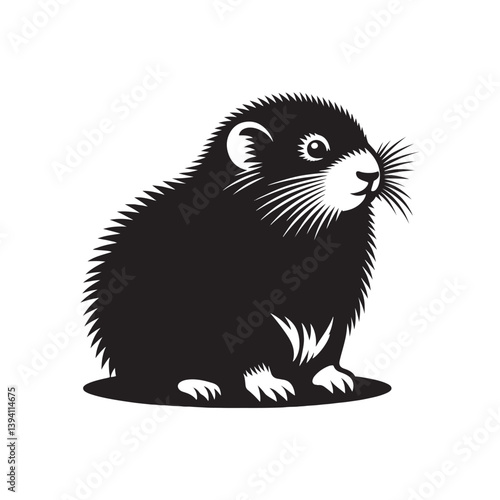 Lemming Silhouette - minimalist lemming vector - Illustration of lemming.