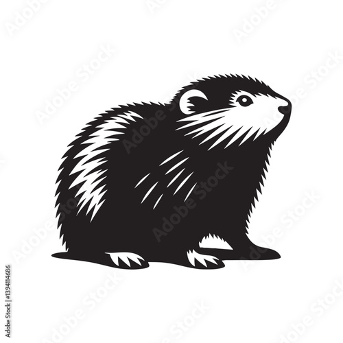 Lemming Silhouette - minimalist lemming vector - Illustration of lemming.
