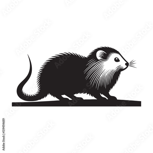Lemming Silhouette - minimalist lemming vector - Illustration of lemming.