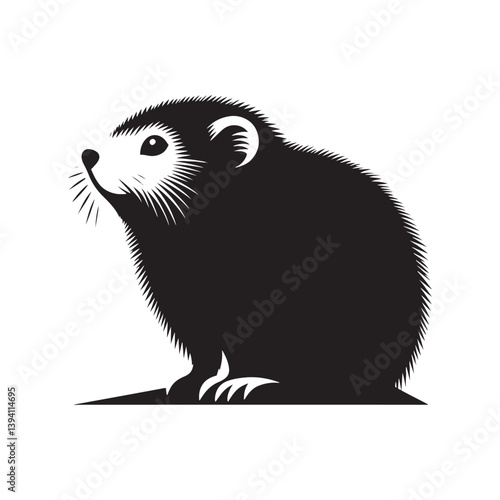 Lemming Silhouette - minimalist lemming vector - Illustration of lemming.