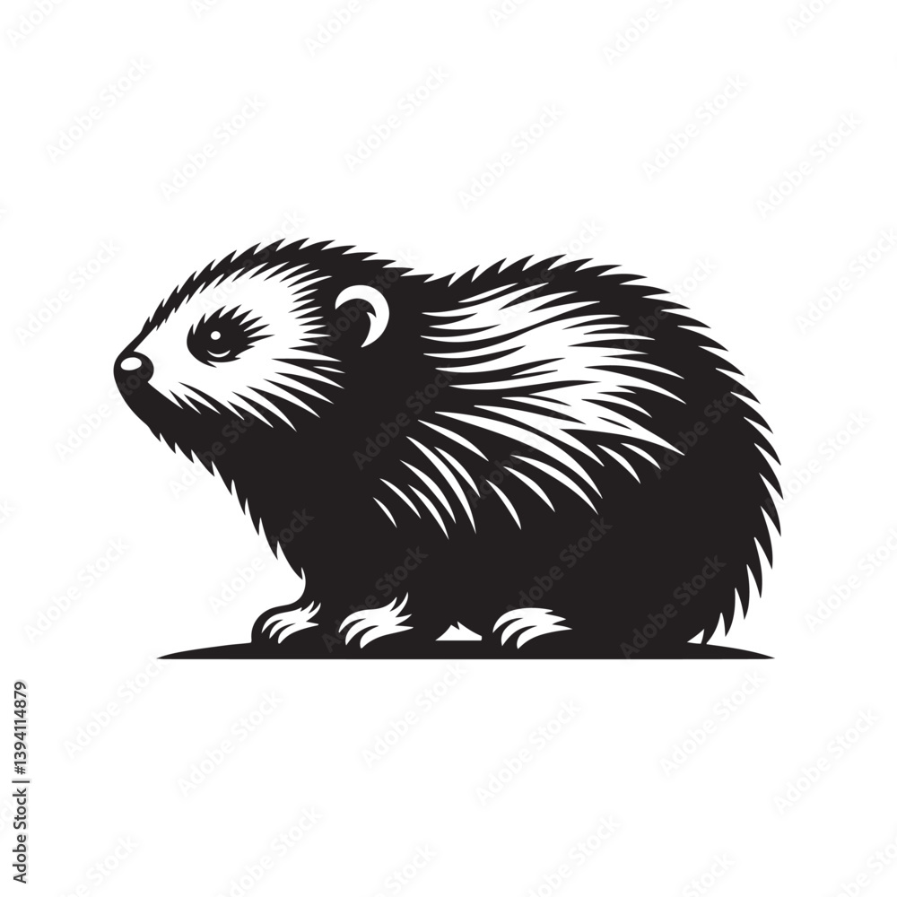 Fototapeta premium Lemming Silhouette - minimalist lemming vector - Illustration of lemming.