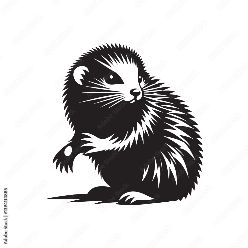 Lemming Silhouette - minimalist lemming vector - Illustration of lemming. Lemming Silhouette - minimalist lemming vector - Illustration of lemming.