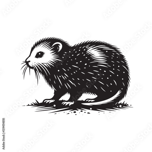 Lemming Silhouette - minimalist lemming vector - Illustration of lemming.