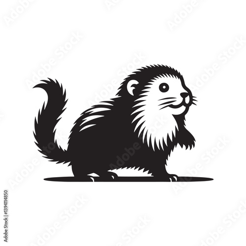 Lemming Silhouette - minimalist lemming vector - Illustration of lemming.