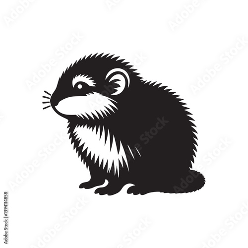 Lemming Silhouette - minimalist lemming vector - Illustration of lemming.