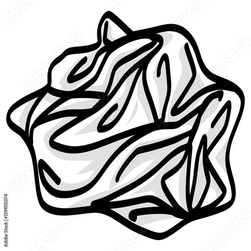 Crumpled Paper Ball Illustration Icon