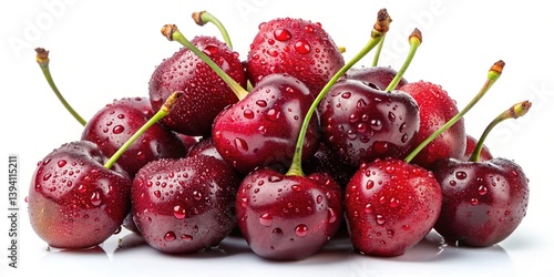 Wallpaper Mural A Pile of Fresh Red Cherries with Water Droplets Torontodigital.ca