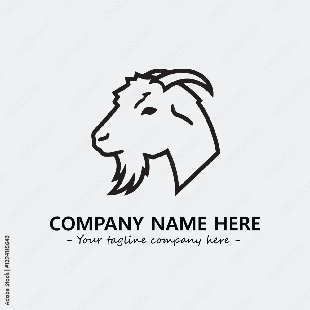 Head of goat illustration black and white for logo company vector image
Head of goat illustration black and white for logo company vector image