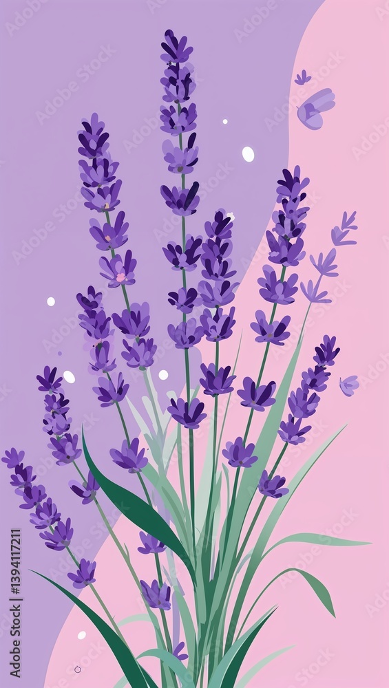 Naklejka premium lavender pink plain illustration background flat vector art