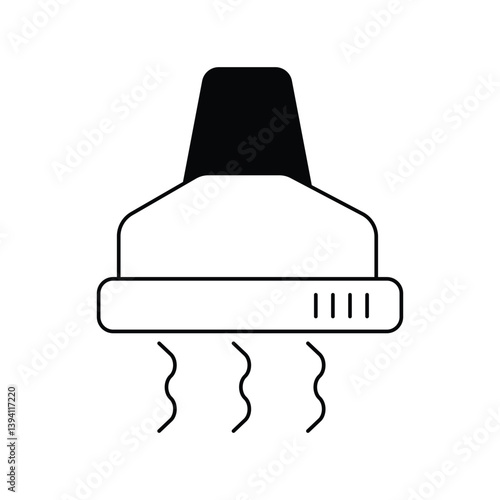 extractor hood glyph outline icon with white background vector stock illustration