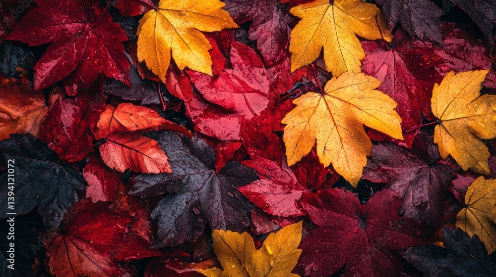Autumn leaves carpet, vibrant fall colors Autumn leaves carpet, vibrant fall colors