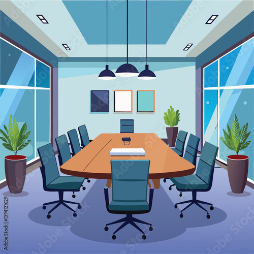 modern office interior vector