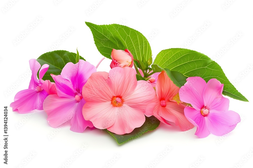 Obraz premium Impatiens Isolated on White Background. Beautiful Impatiens Flower