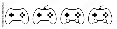 The Best Gamepad Icon Vector Set. Gaming Controller Vector Icon in line style design. Symbol of Game Console. Vector illustration.