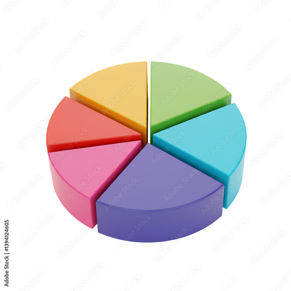 Obraz premium Colorful Pie Chart: Data Visualization