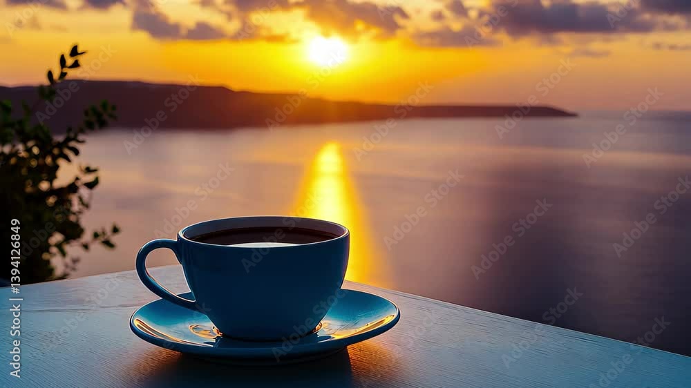 Evening coffee with breathtaking sunset views in San, Evening Coffee with Breathtaking Sunset Views in Santorini Evening coffee with breathtaking sunset views in San, Evening Coffee with Breathtaking Sunset Views in Santorini