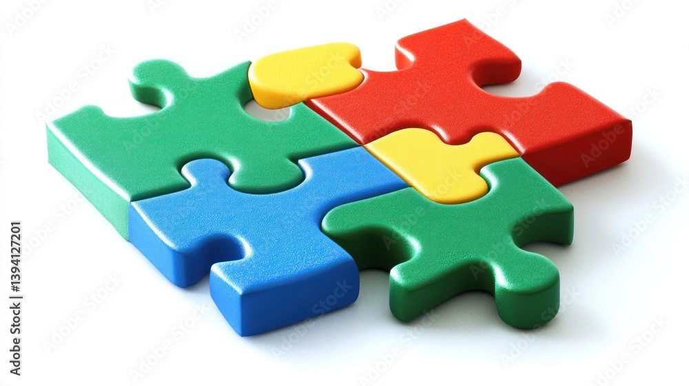 Colorful Jigsaw Puzzle Pieces Interlocking Colorful Jigsaw Puzzle Pieces Interlocking
