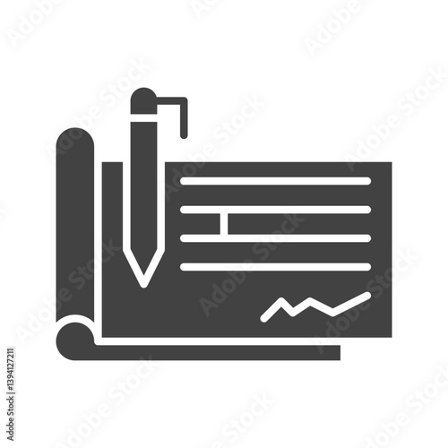 Cheque icon vector image. Suitable for mobile apps, web apps and print media.