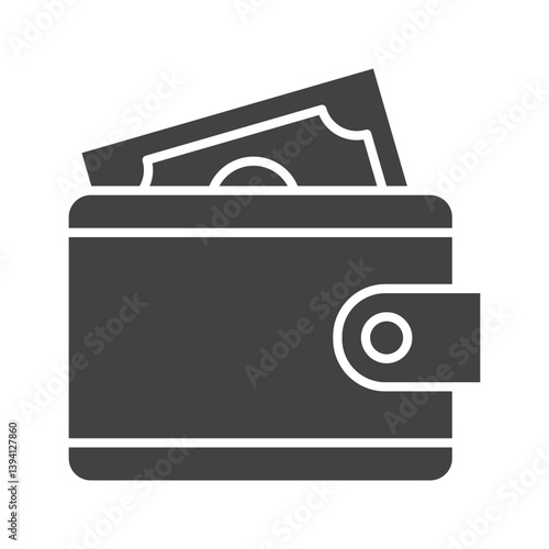 Wallet full of money icon vector image. Suitable for mobile apps, web apps and print media.