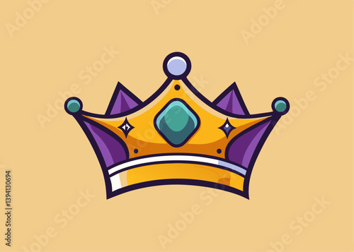 illustration of people holding hands forming an abstract crown Colorful Vector illustration