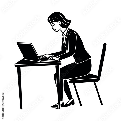 woman working on laptop