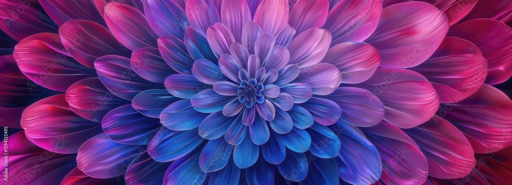 A vibrant, abstract flower design showcasing intricate petals in shades of pink and blue. A vibrant, abstract flower design showcasing intricate petals in shades of pink and blue.