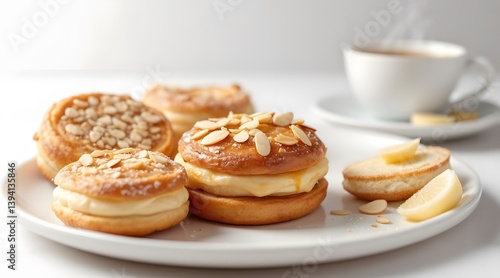 Wallpaper Mural Delicious Lemon Cream Puffs with Toasted Almonds Torontodigital.ca