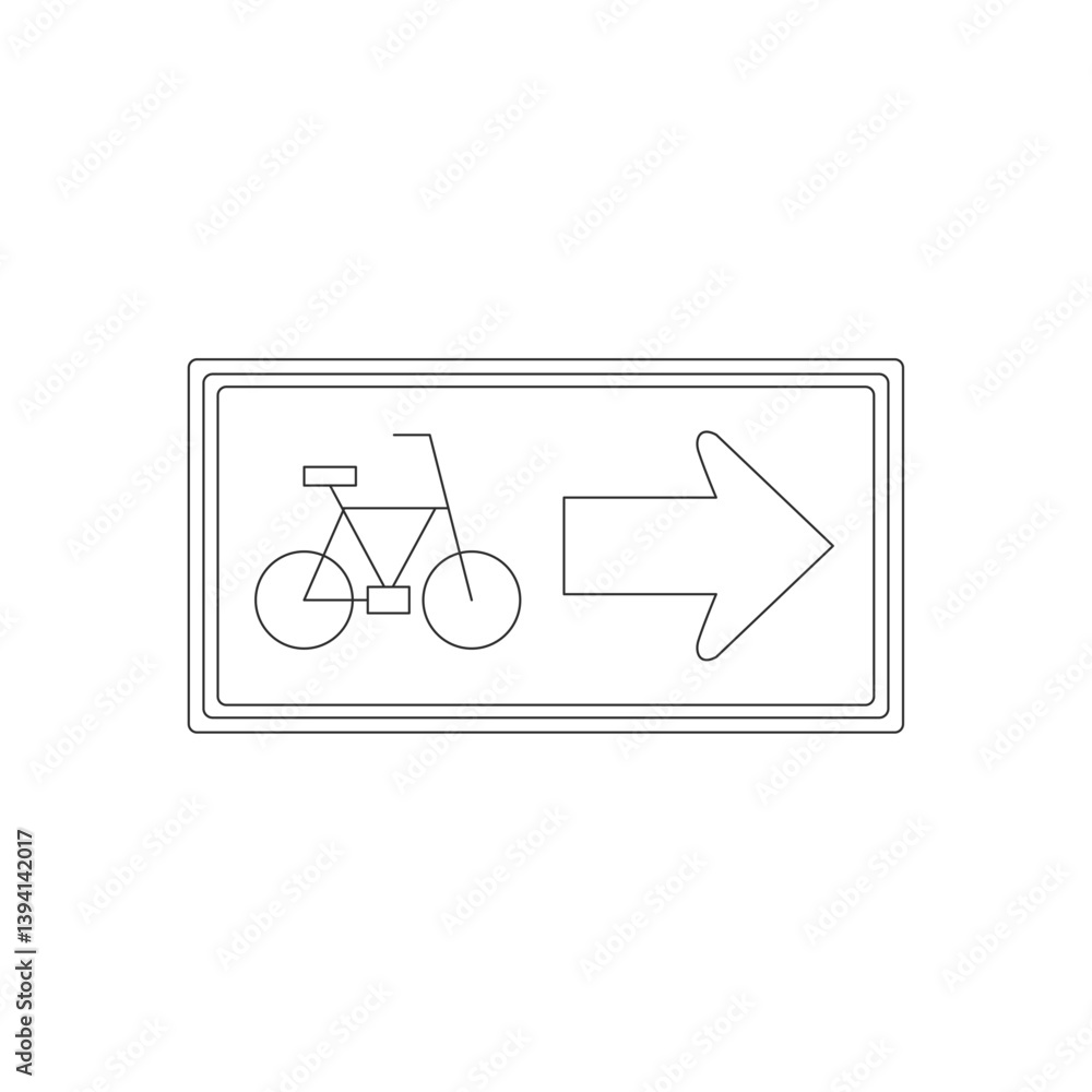 標識の線画単品イラスト 特定小型原動機付自転車・自転車一方通行 標識の線画単品イラスト 特定小型原動機付自転車・自転車一方通行