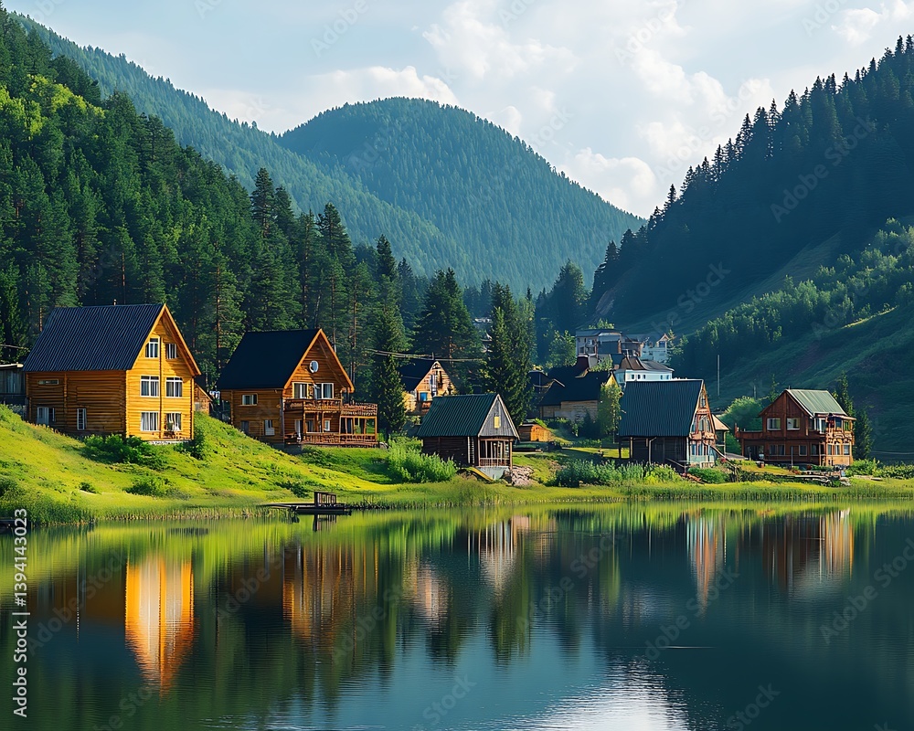 Fototapeta premium Mountain Lake Homescape