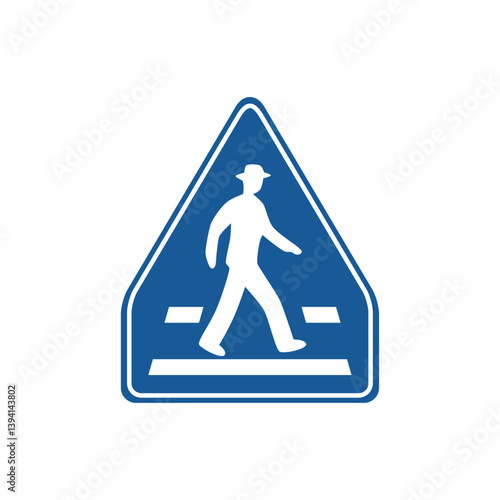 標識のカラー単品イラスト　横断歩道