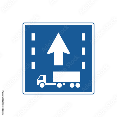標識のカラー単品イラスト　牽引自動車の自動車専用道路第一通行帯通行指定区間